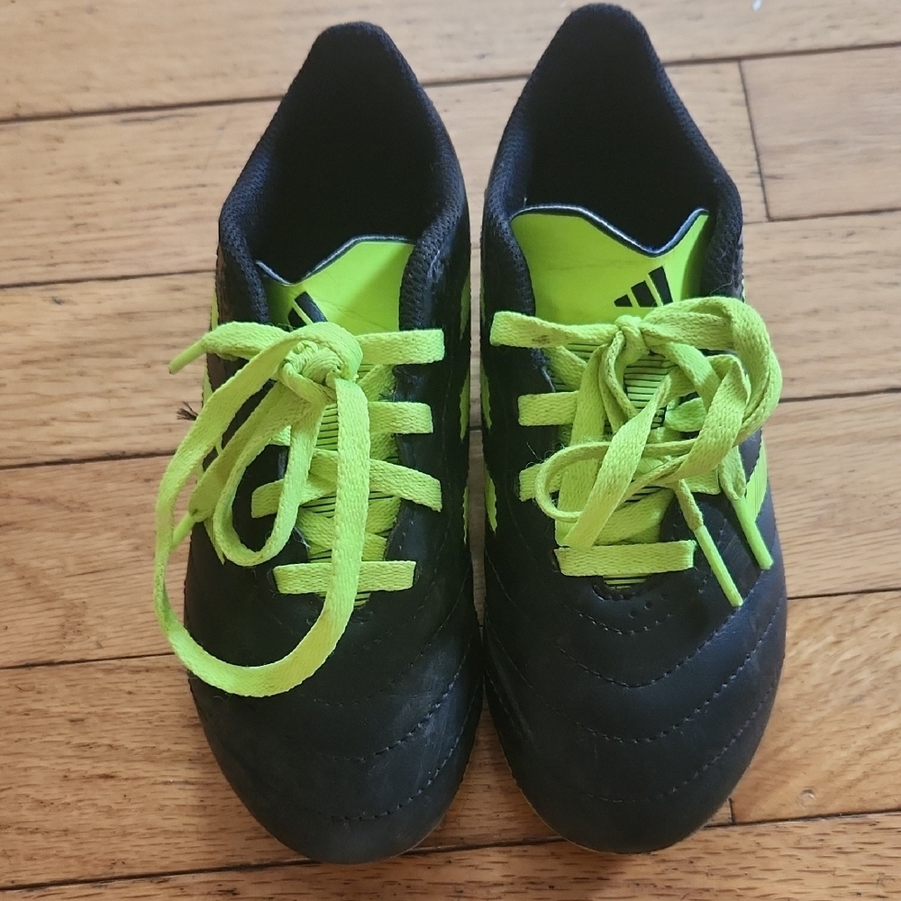 Adidas Black and Green Performance Soccer Cleats